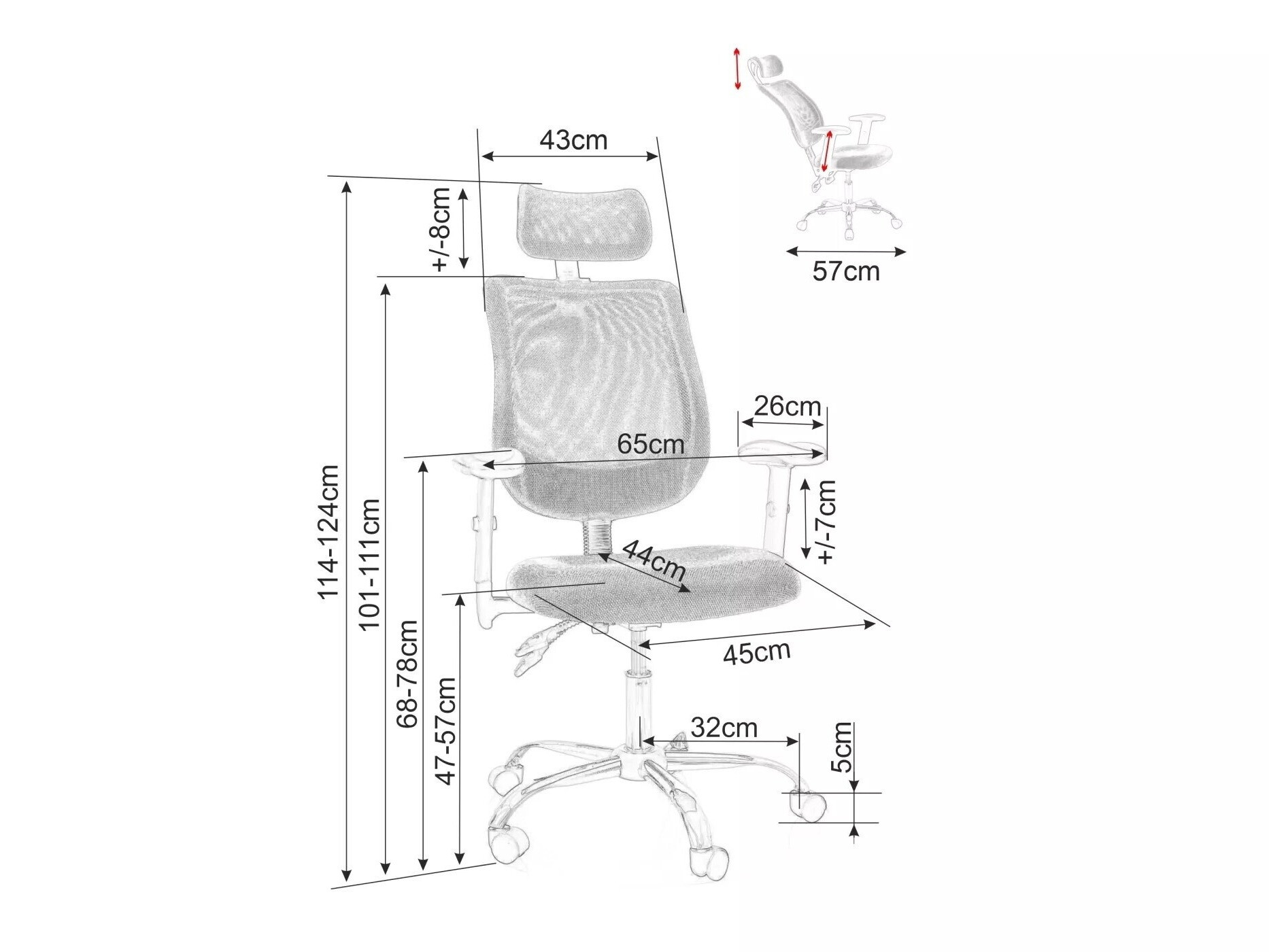 Uredska stolica Detroit 581 (Crna)