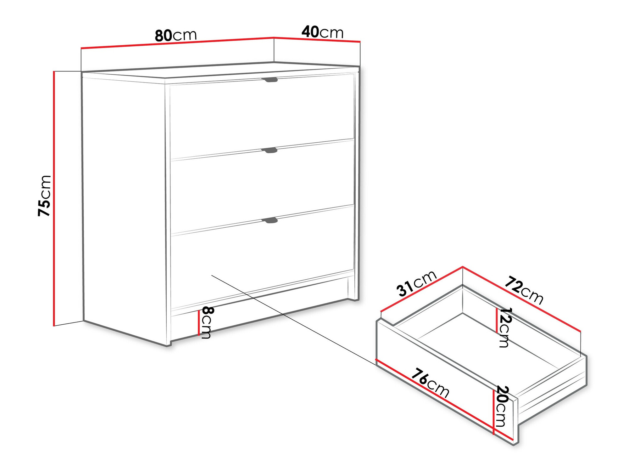 Komoda Comfivo Papilio I (Bež)