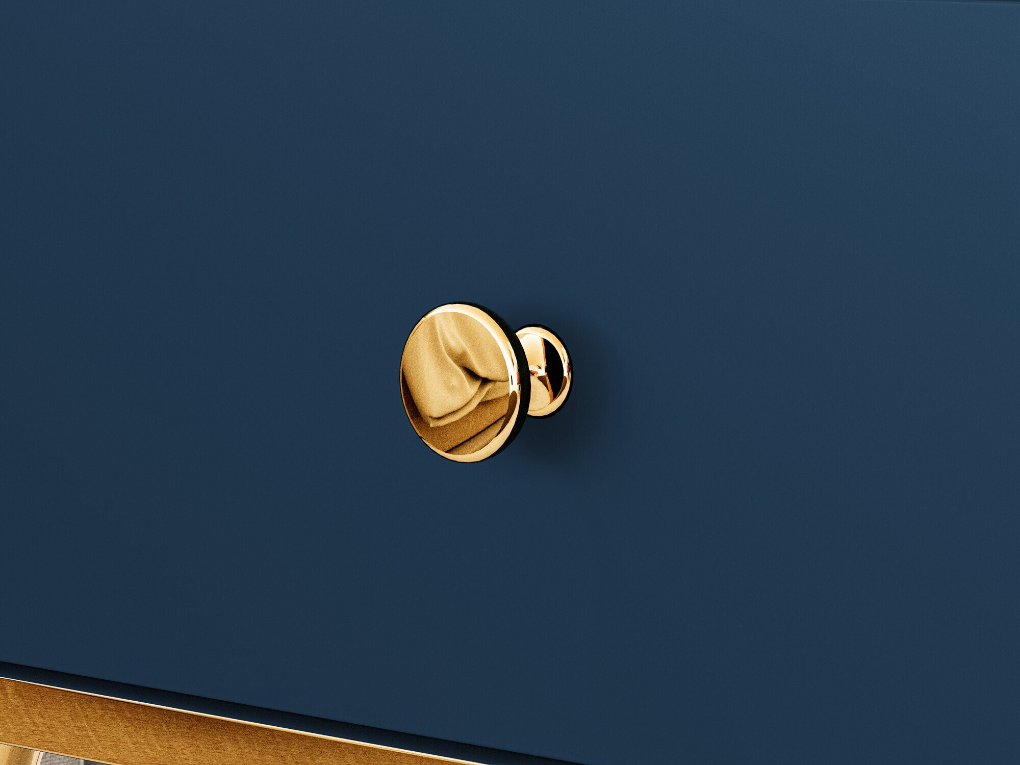 Noćni ormarić Flonovu 111 (Tamno plava + Zlatna)