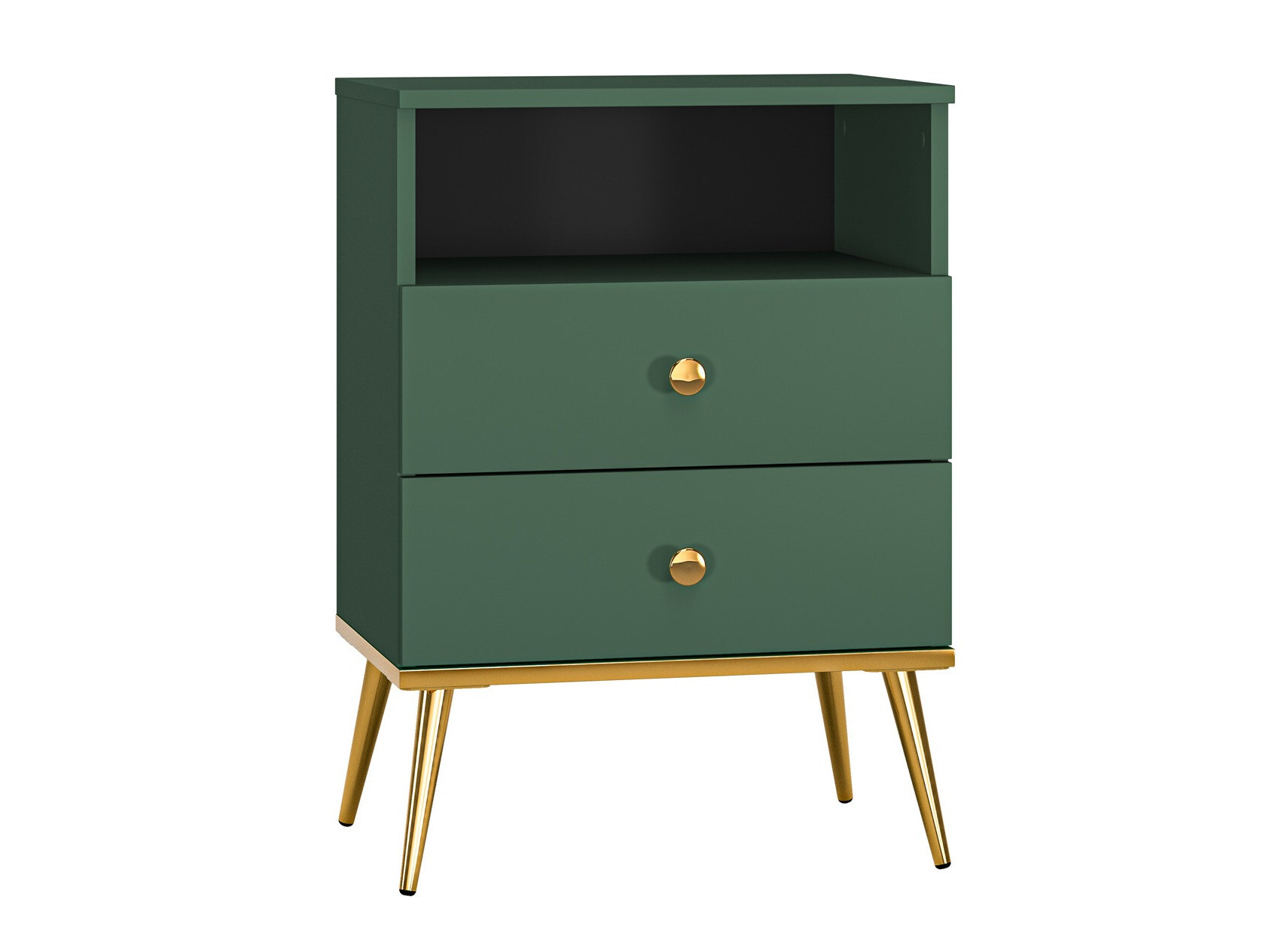 Noćni ormarić Flonovu 111 (Tamnozelena + Zlatna)