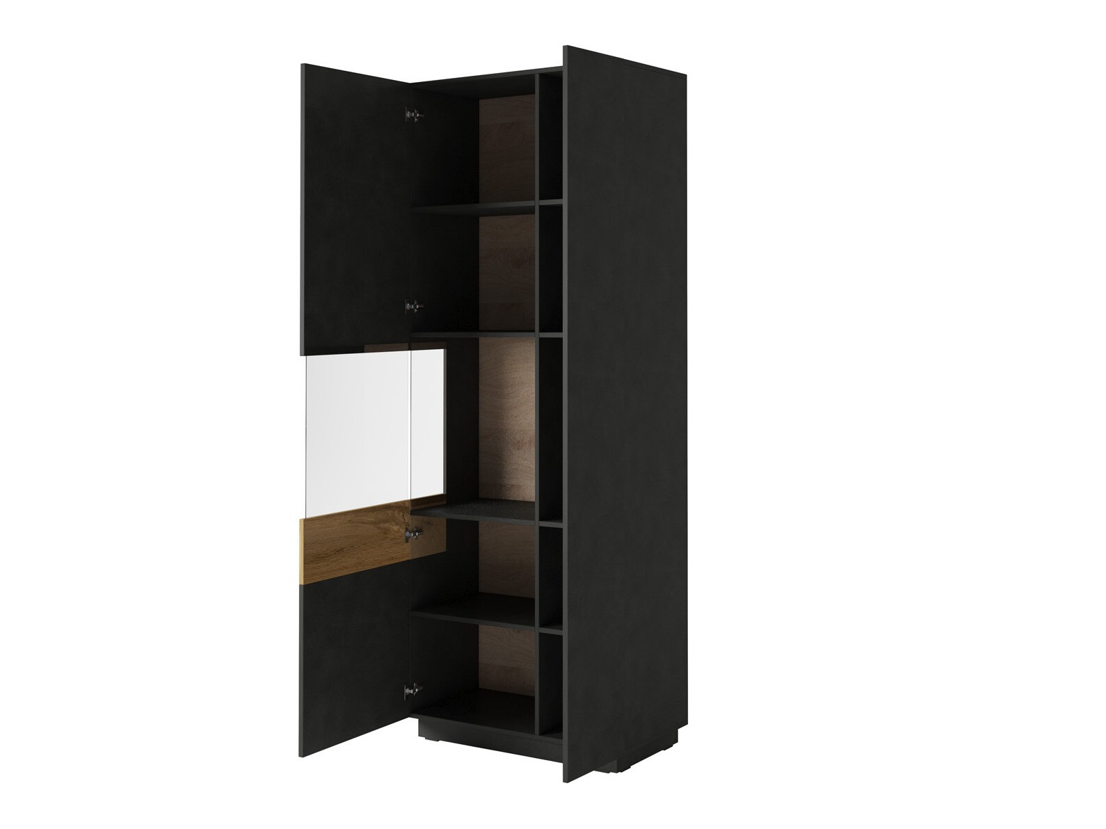 Polica Livlore 100 (Bijela + Sjajno bijela + Hrast Wotan)