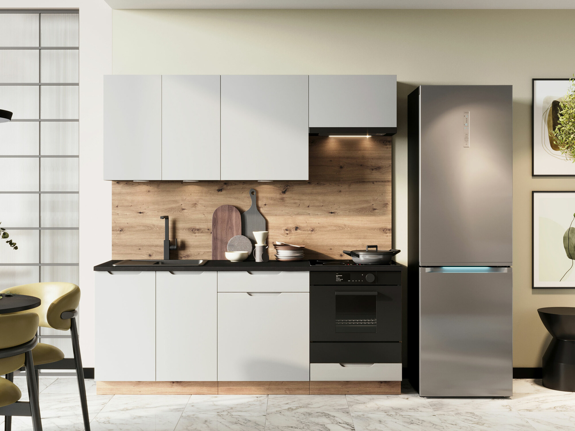 Kuhinjski set Trenton 180 (Svijetlo siva + Hrast Artisan)