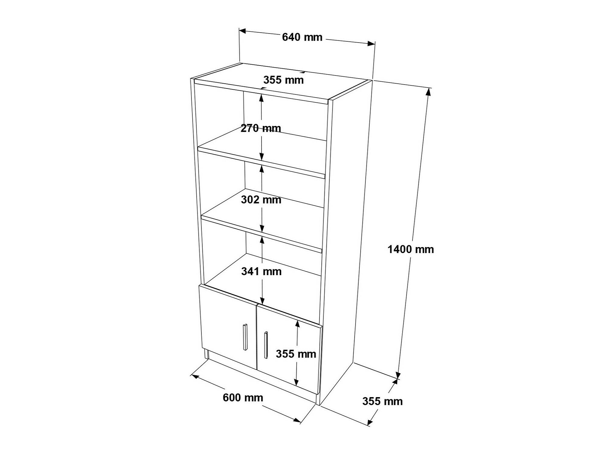 Polica Kailua 2256 (Crna + Hrast)