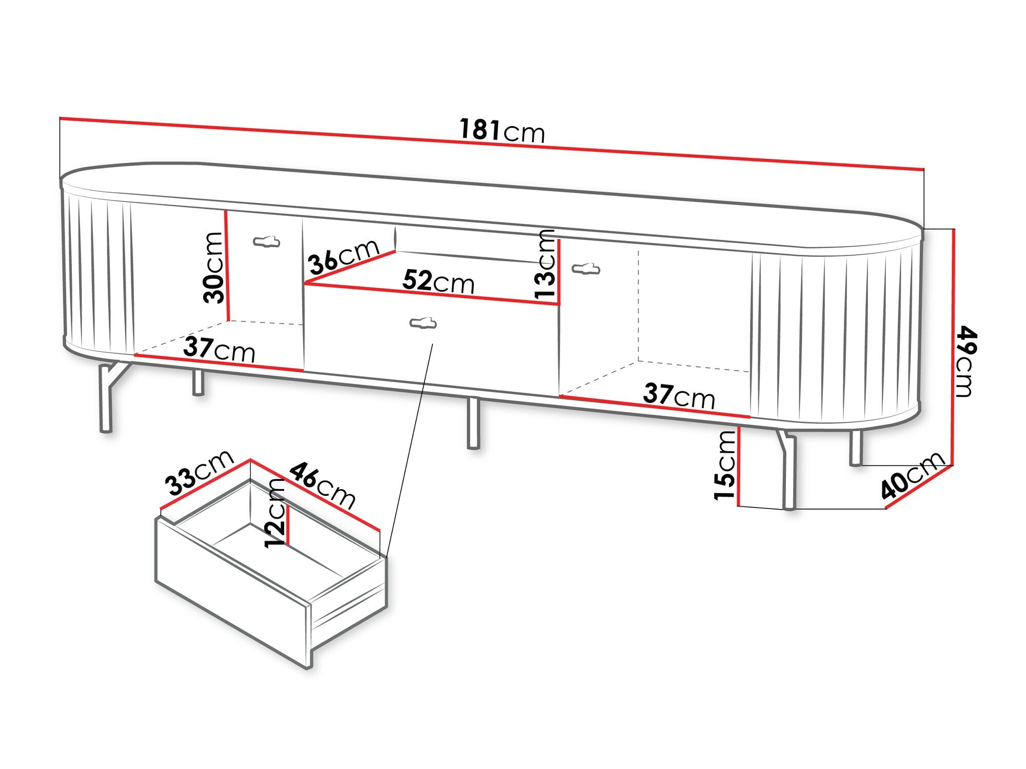 TV stol Novmono 104 (Crna)