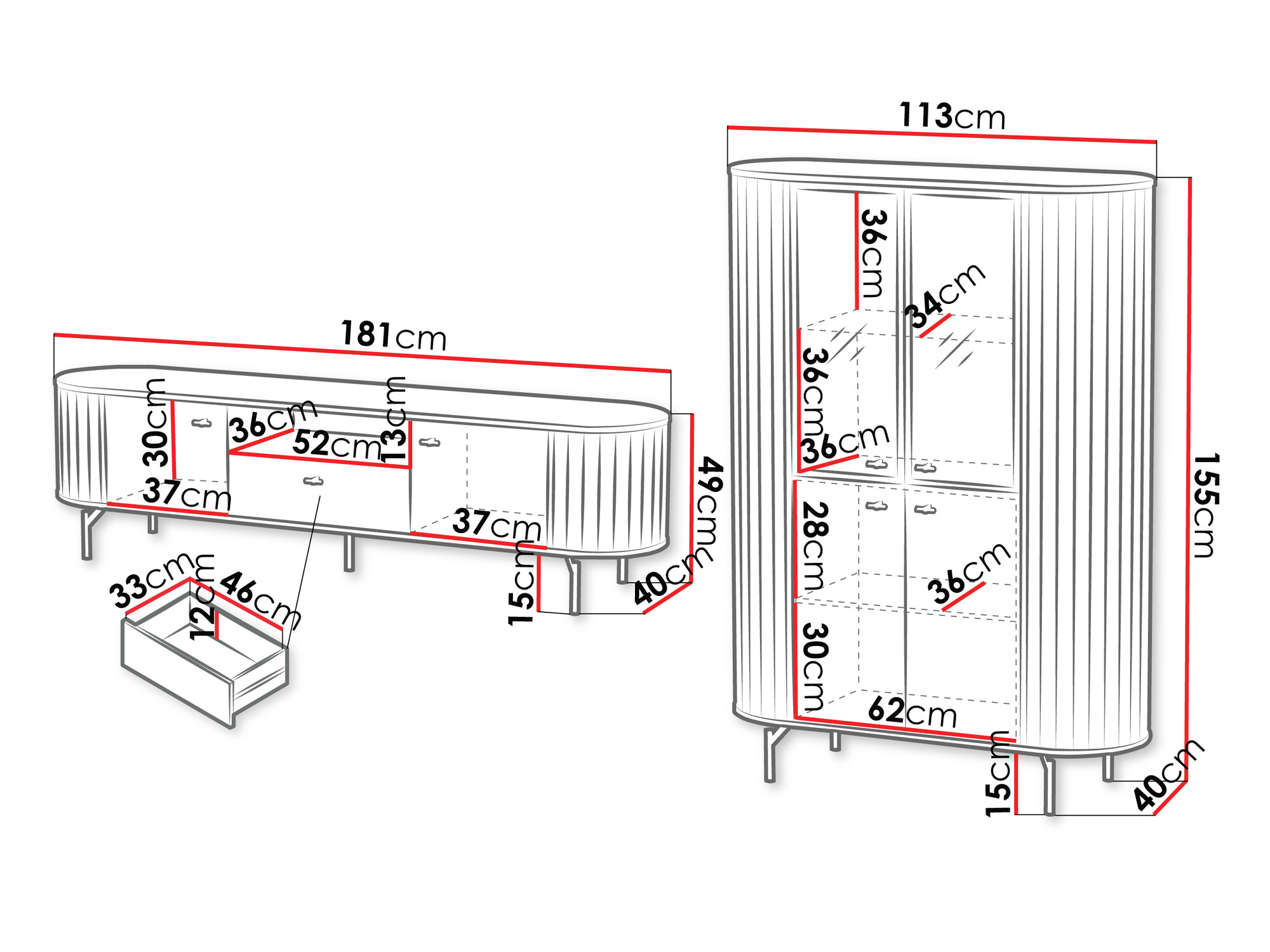 Set za dnevni boravak Novmono 108 (Crna)