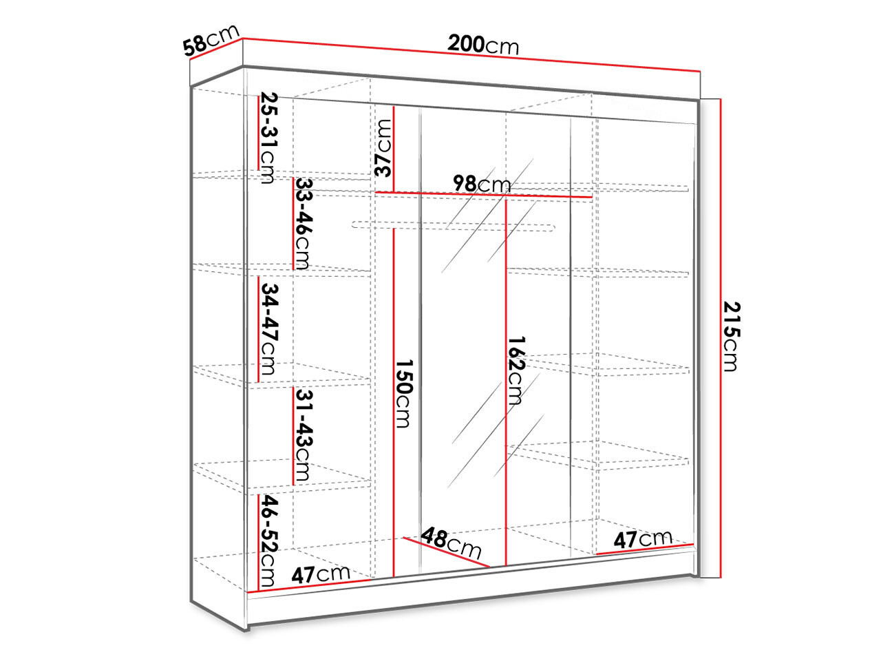 Ormar Closico 158 (Sonoma hrast + Bijela)