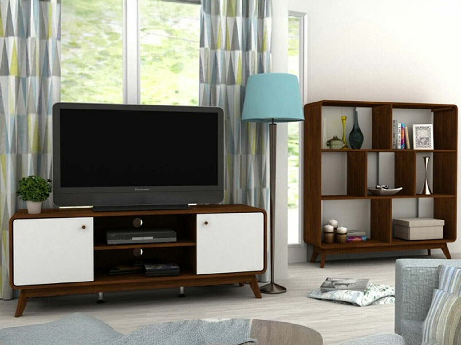 Set za dnevni boravak Elbtena 113 (Orah + Bijela)