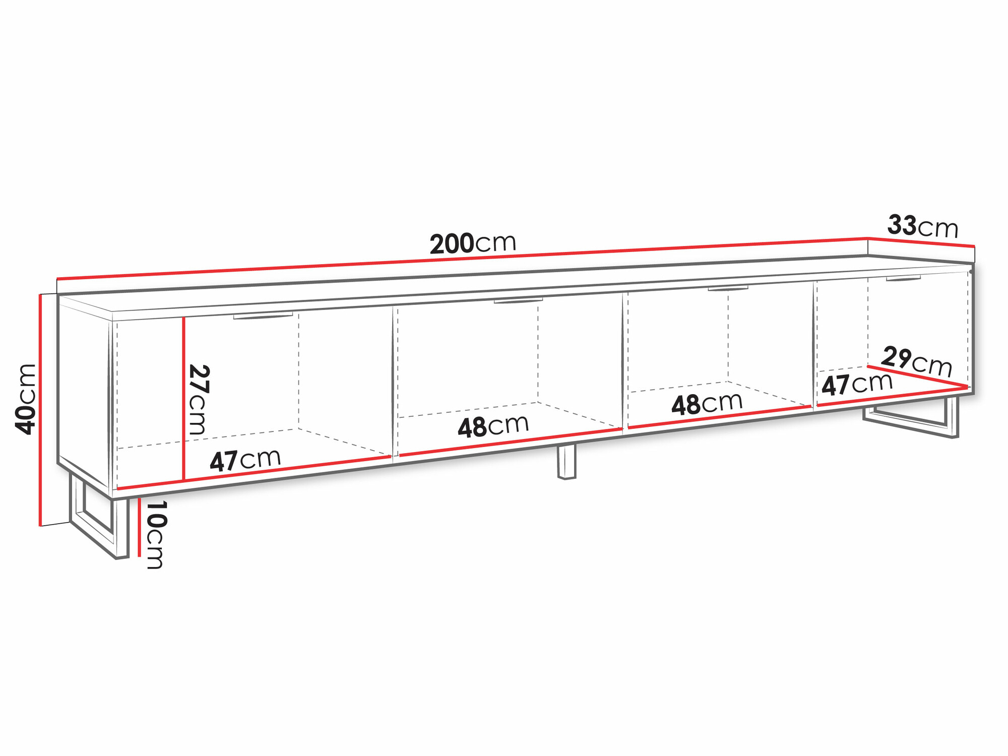 TV stol Scientia II (Crna + Grafit)