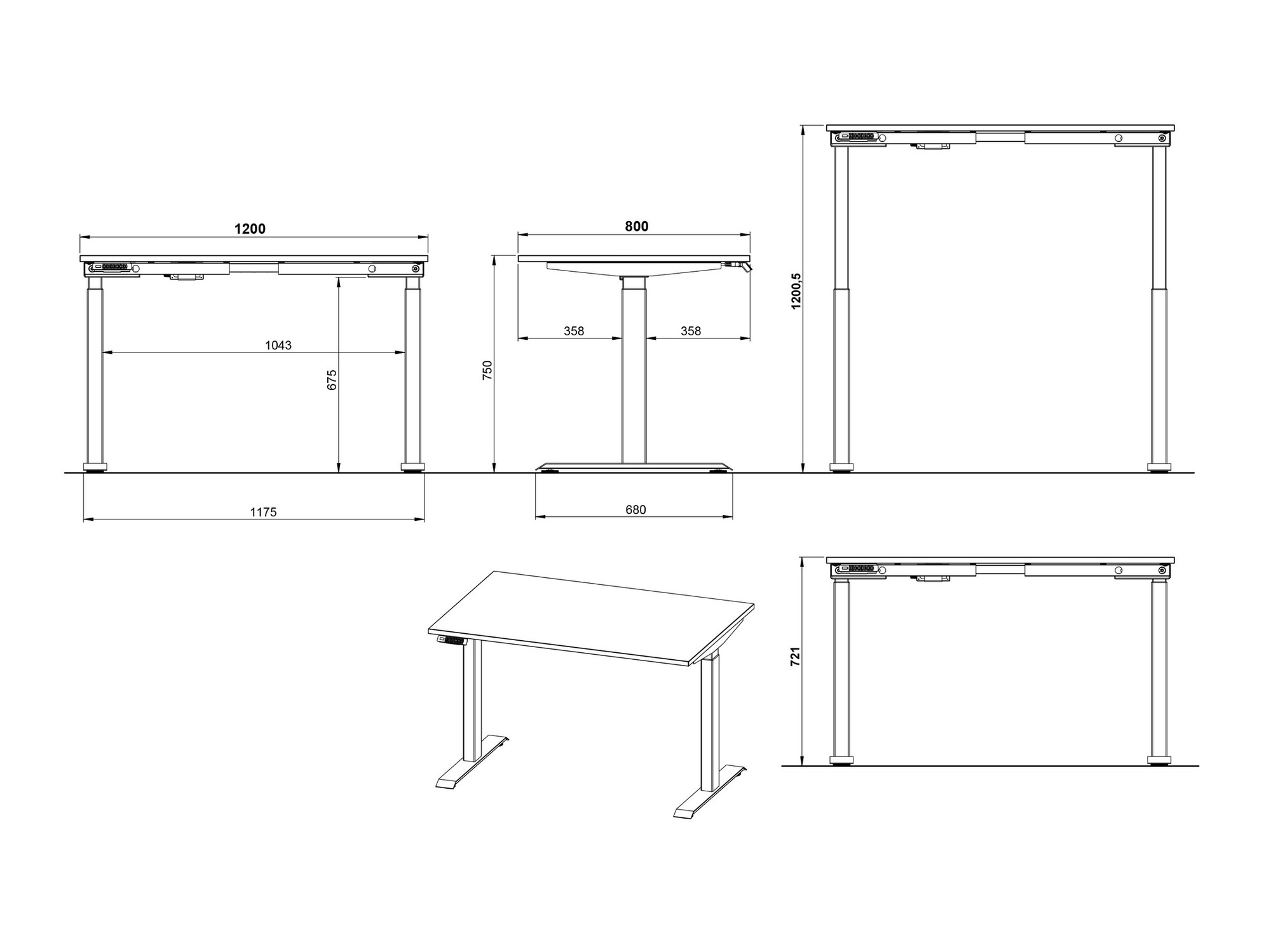 Radni stol podesiv po visini Feltoru 112 (Bijela)