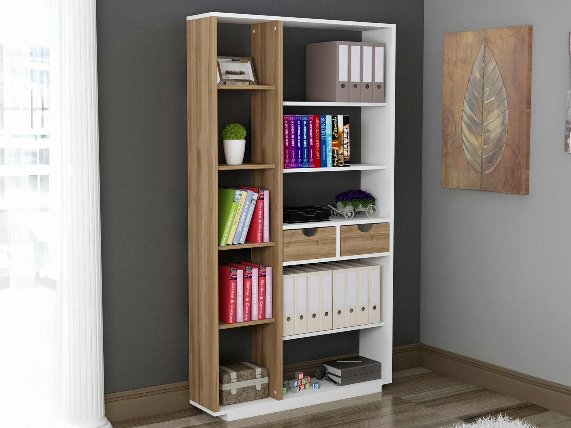 Polica Kailua 1096 (Bijela + Orah)