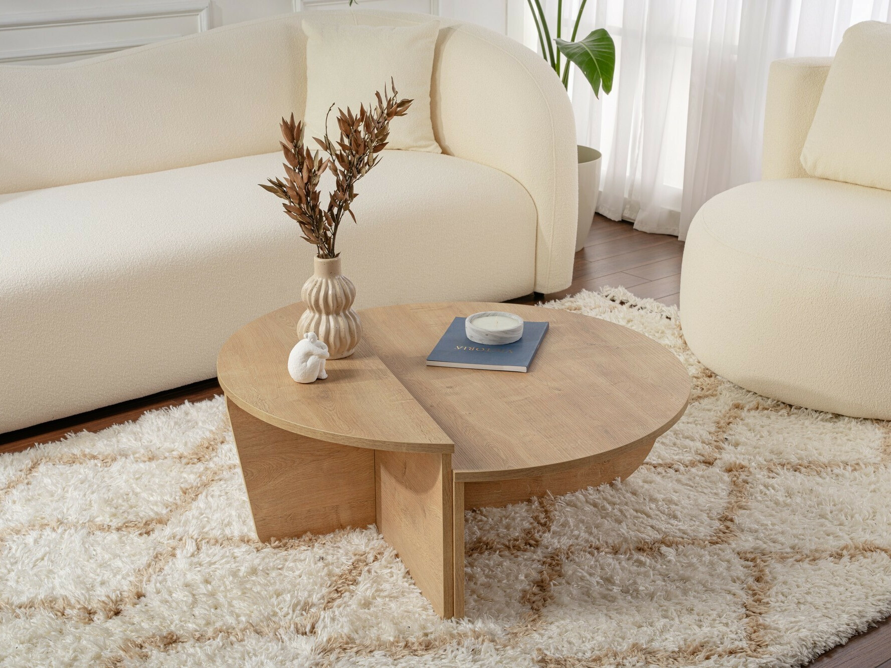 Set stolića za kavu Novato 100 (Hrast u boji meda)