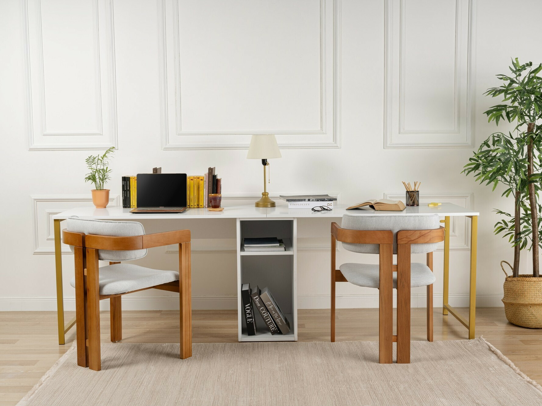 Uredski stol Novato 101 (Bijela + Zlatno)