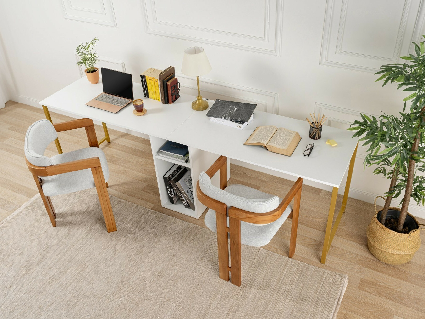 Uredski stol Novato 101 (Bijela + Zlatno)