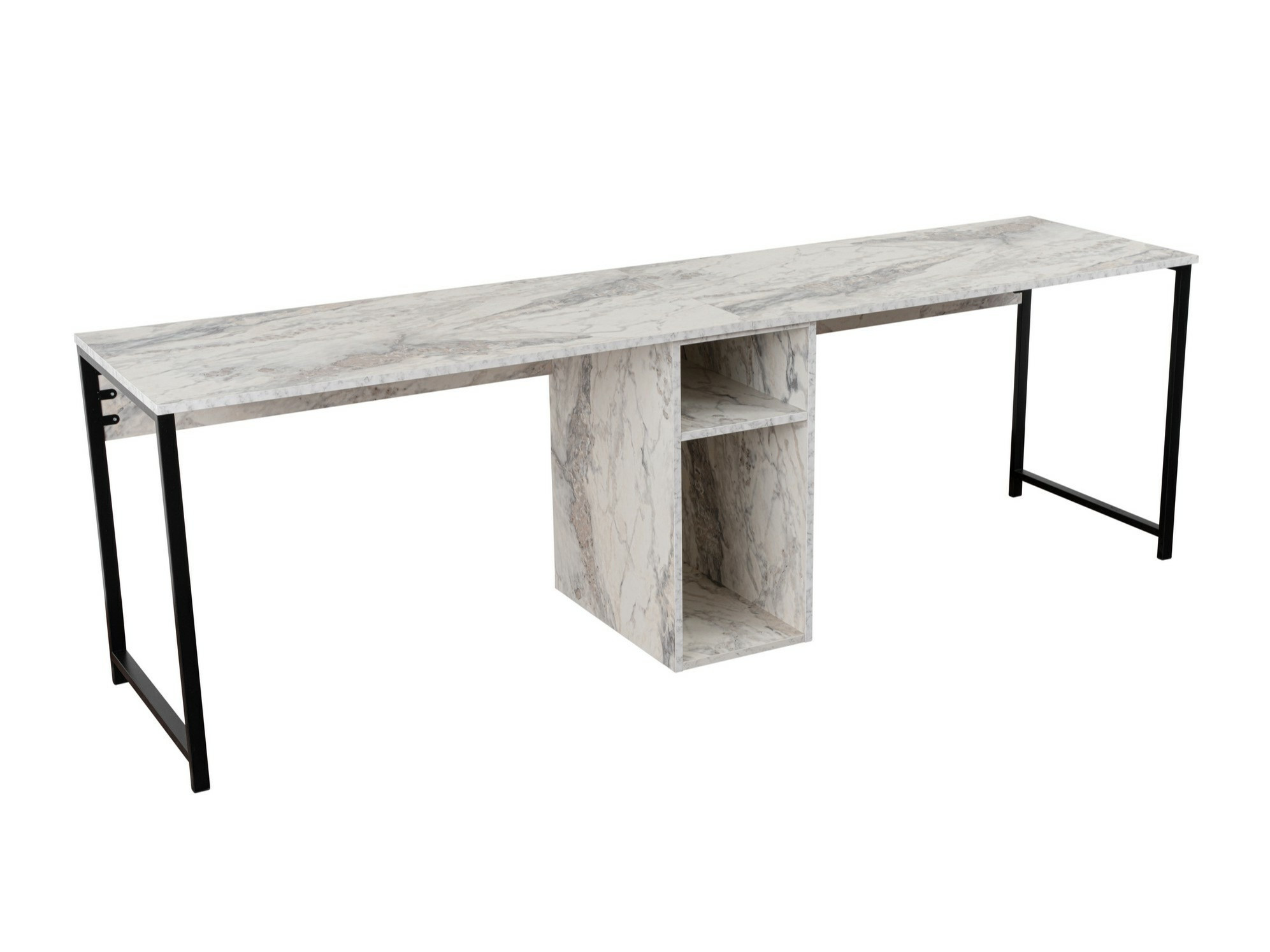 Uredski stol Novato 101 (Bijeli mramor + Crna)