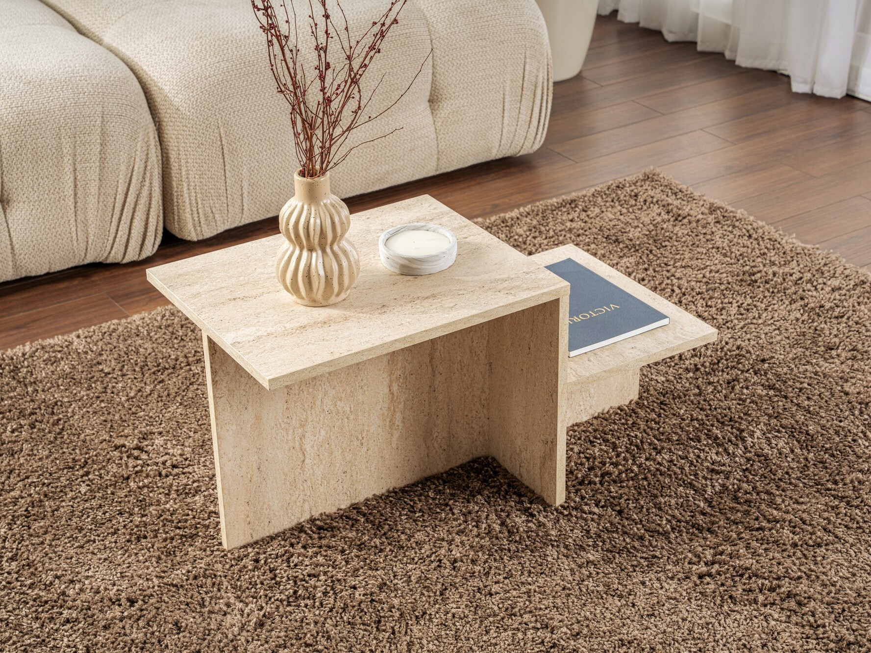 Stolić za kavu Novato 104 (Svijetli travertin)