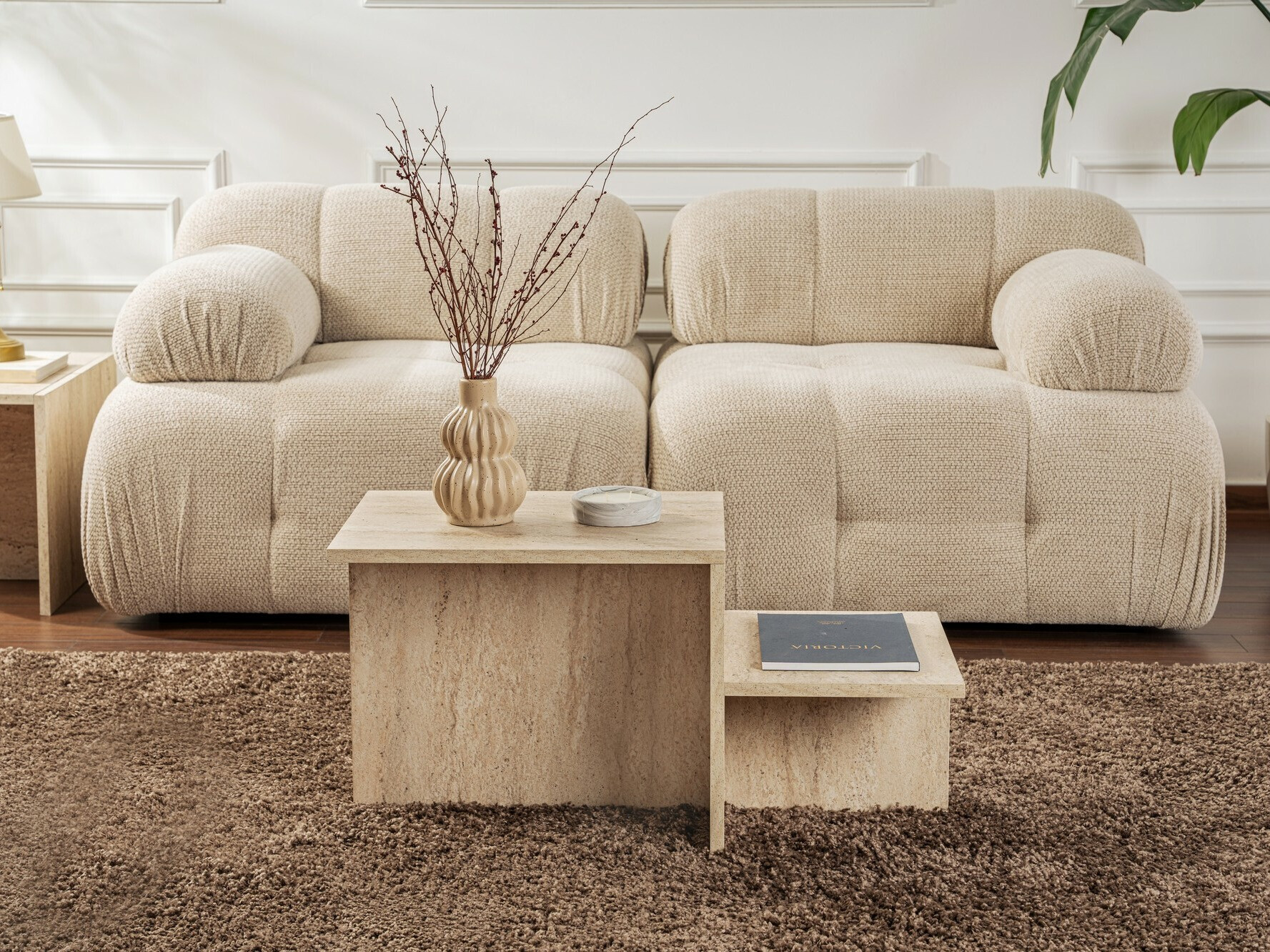 Stolić za kavu Novato 104 (Svijetli travertin)