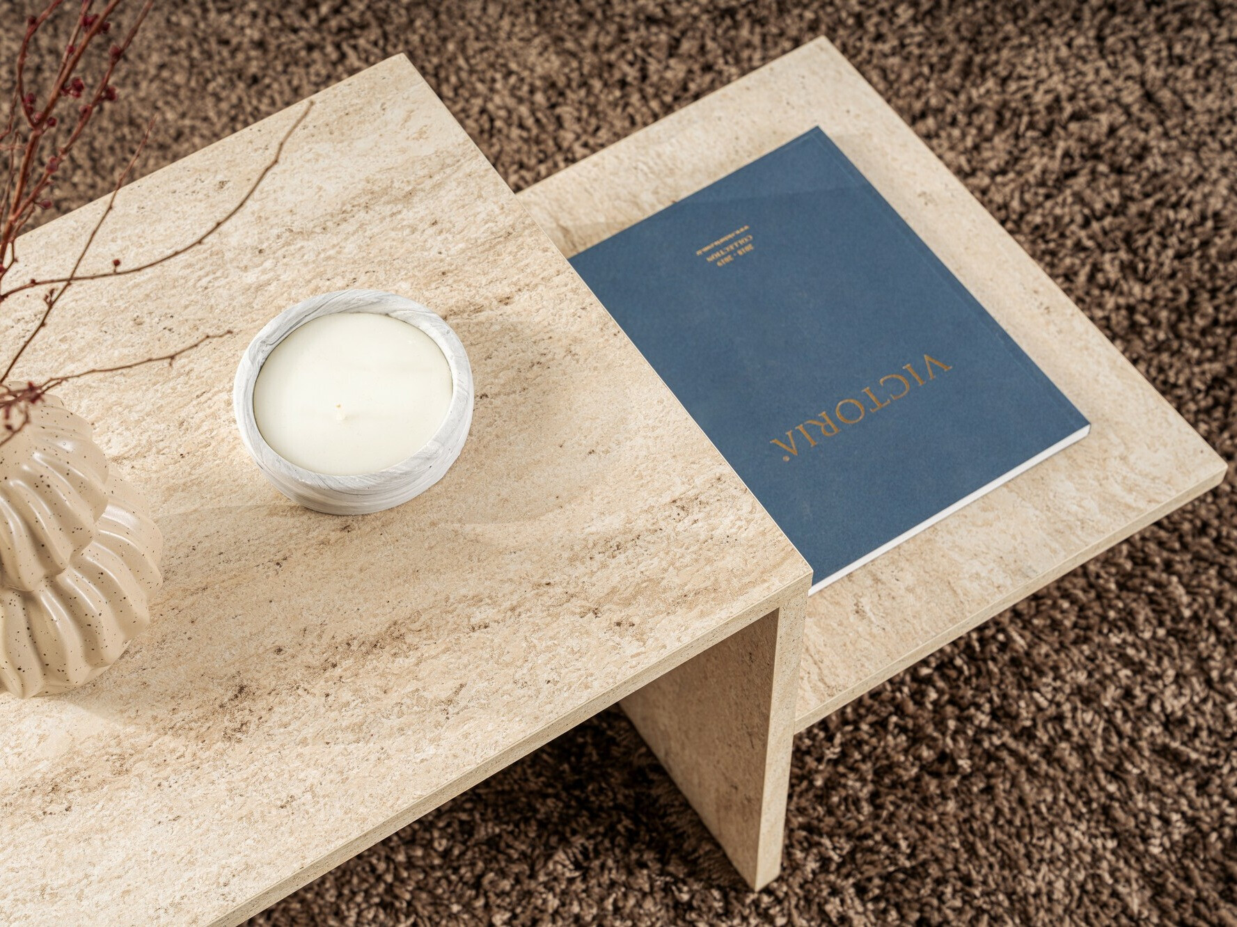 Stolić za kavu Novato 104 (Svijetli travertin)