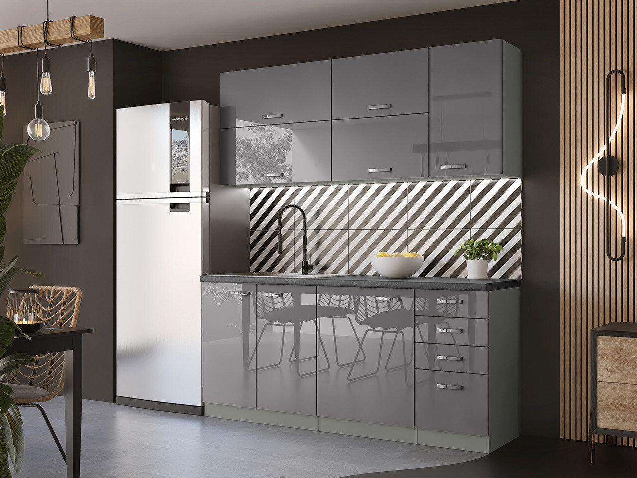 Modularan kuhinjski set Multi Grey 124