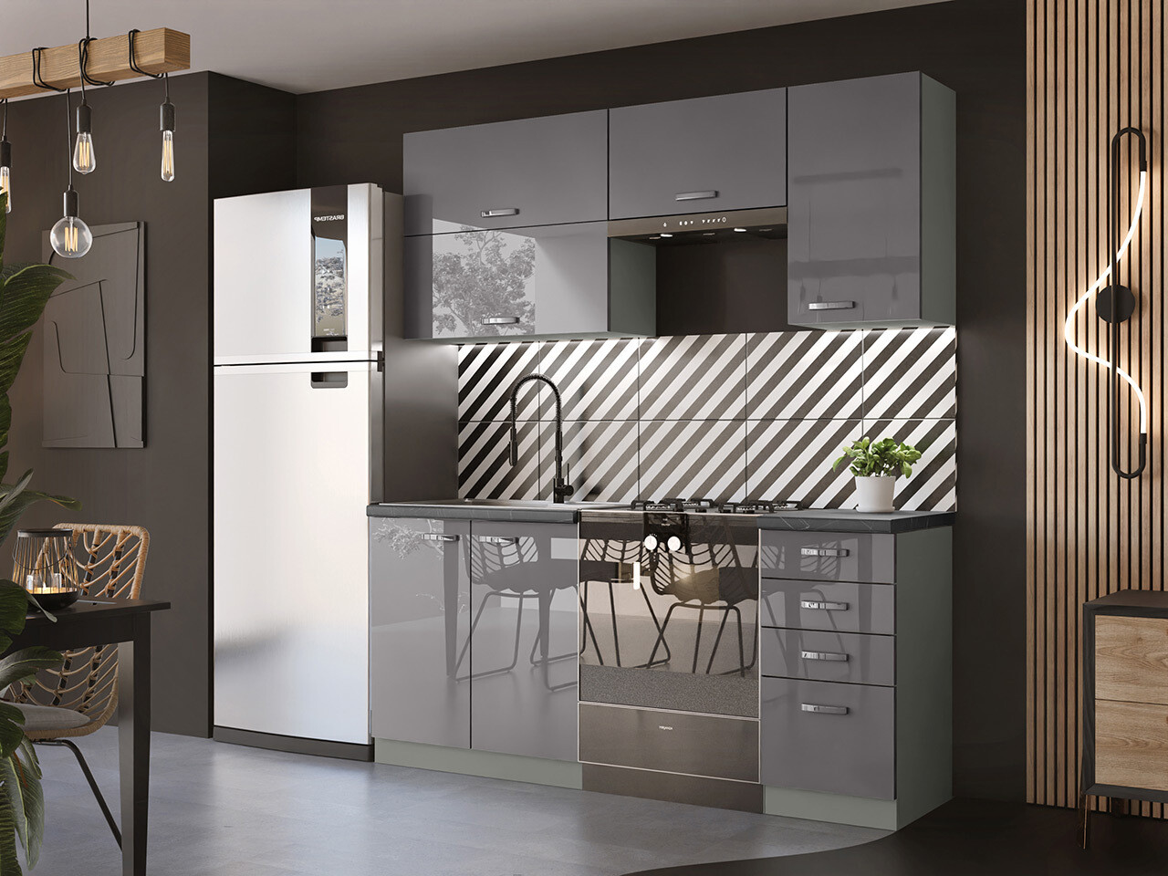 Modularan kuhinjski set Multi Grey 125