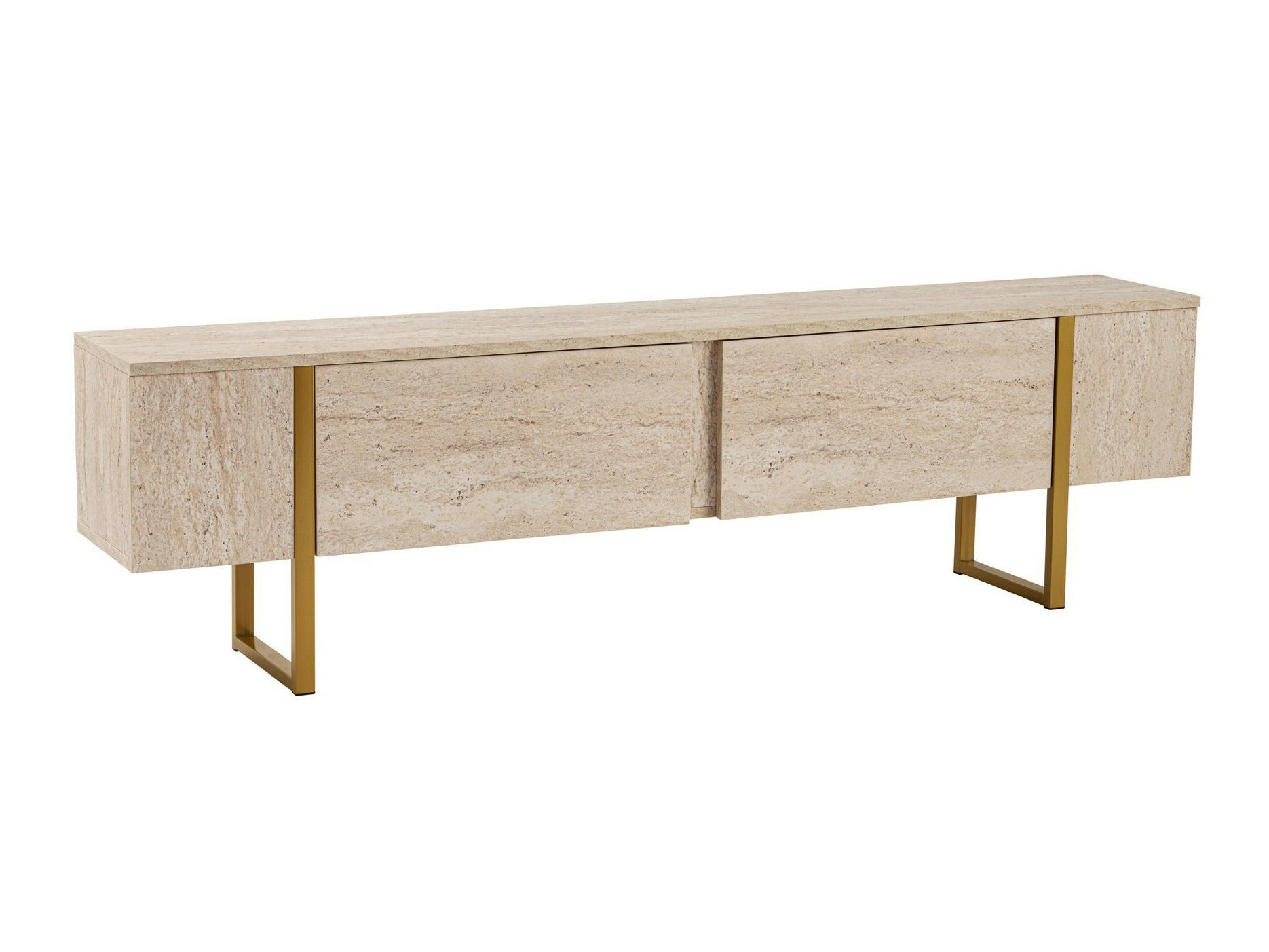 TV stol Novato 105 (Svijetla Travertine + Zlatna)