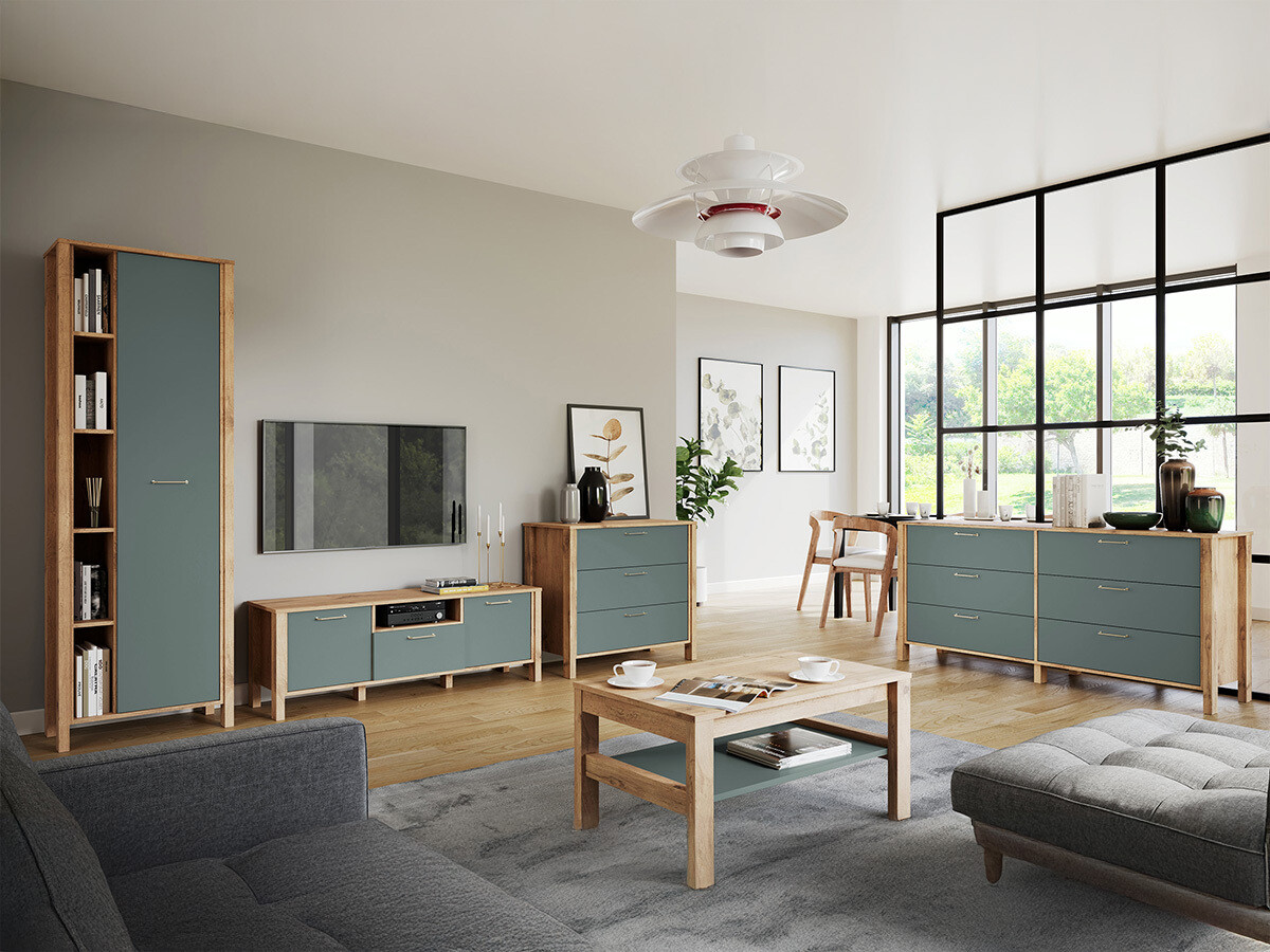 Komoda Venmelu 104 (Hrast Wotan + Zelena)