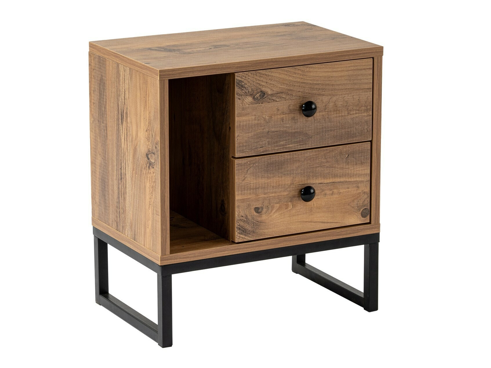 Noćni ormarić Novato 109 (Bor + Crna)