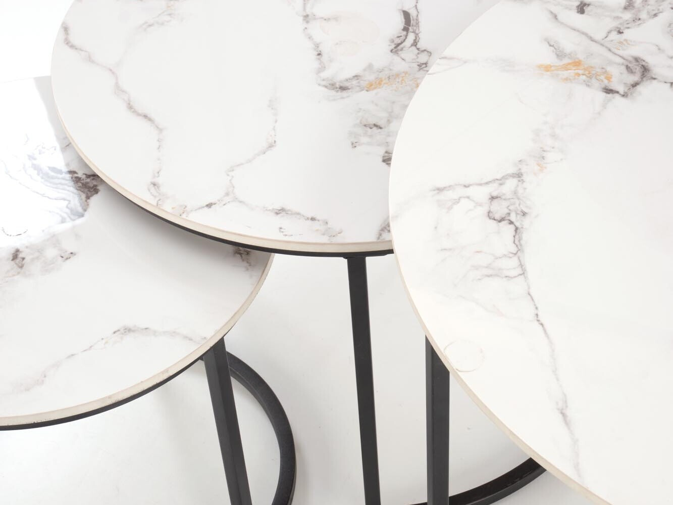 Set stolića za kavu Houston 1884 (Crna + Bijeli mramor)