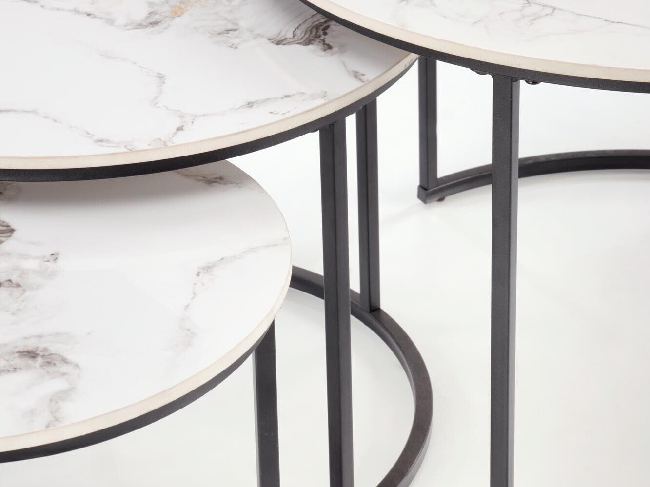 Set stolića za kavu Houston 1884 (Crna + Bijeli mramor)