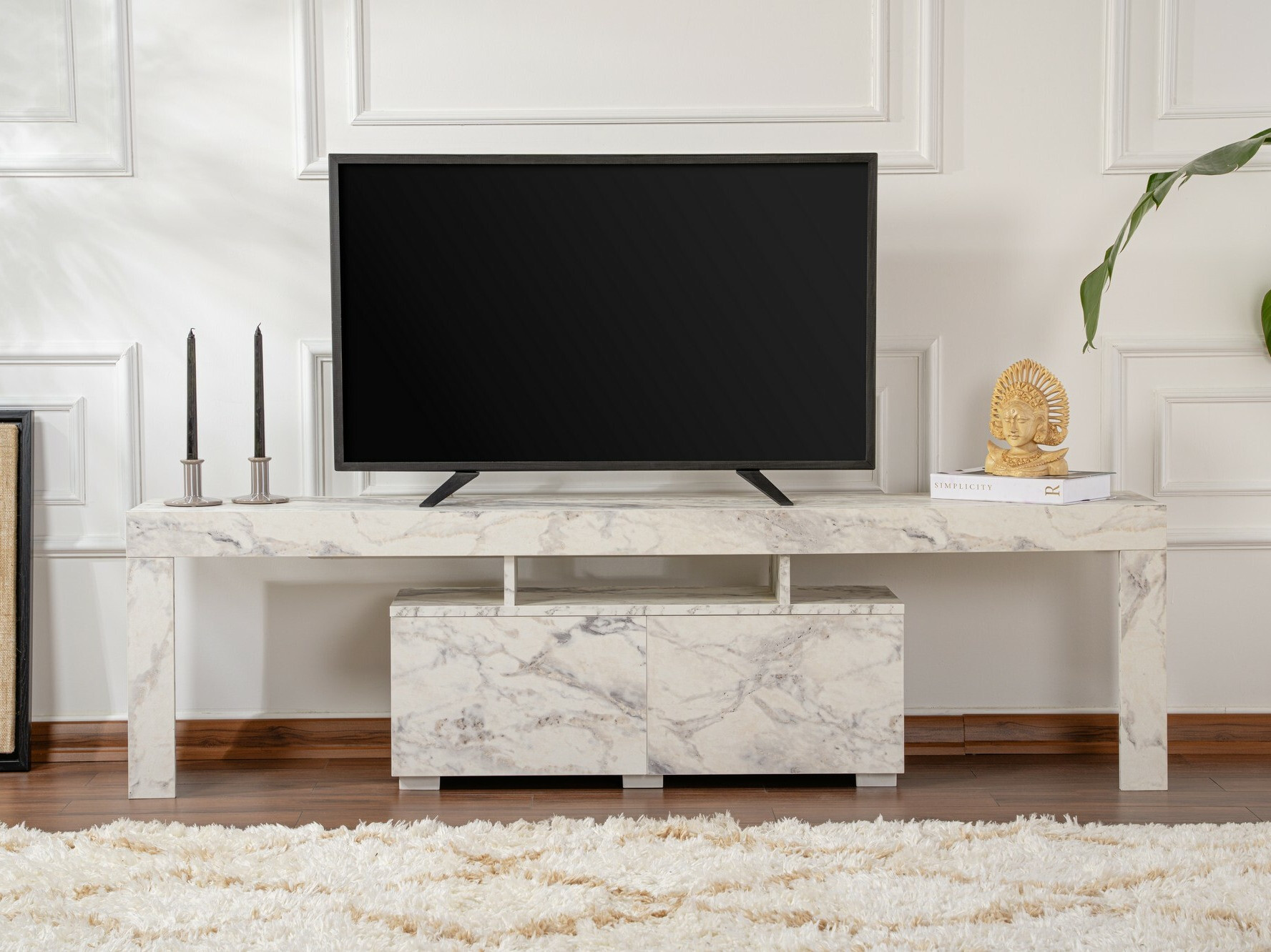 TV stol Novato 108 (Bijeli mramor)