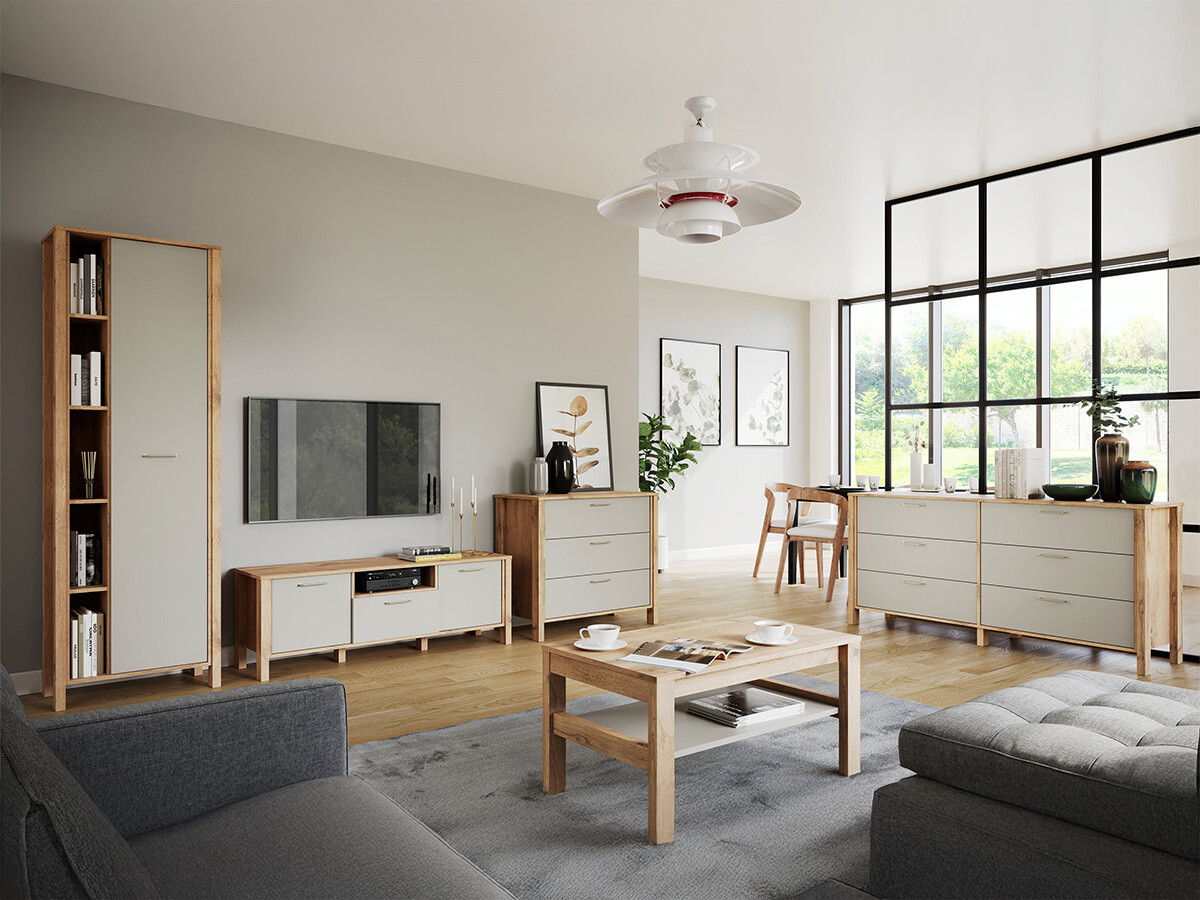 Polica Venmelu 109 (Hrast Wotan + Bež)