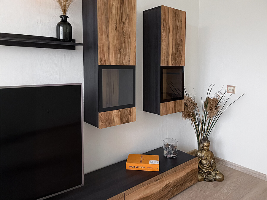 Set za dnevni boravak Serodeu 100 (Orah + Tamno smeđa)