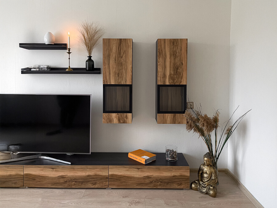 Set za dnevni boravak Serodeu 100 (Orah + Tamno smeđa)