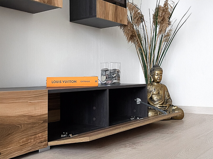 Set za dnevni boravak Serodeu 100 (Orah + Tamno smeđa)