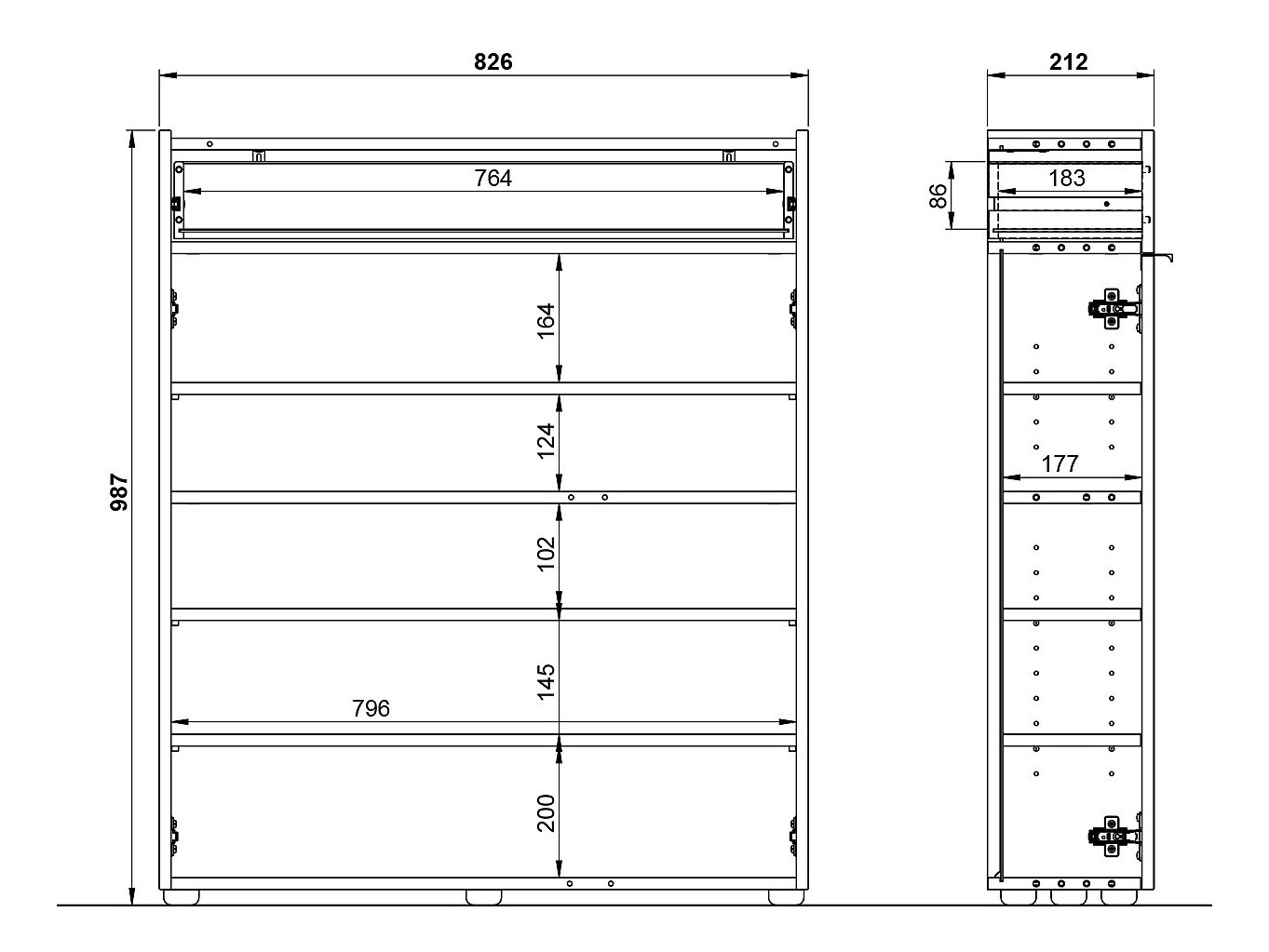 Polica za cipele Cirsale 110 (Grafit + Navarra hrast)