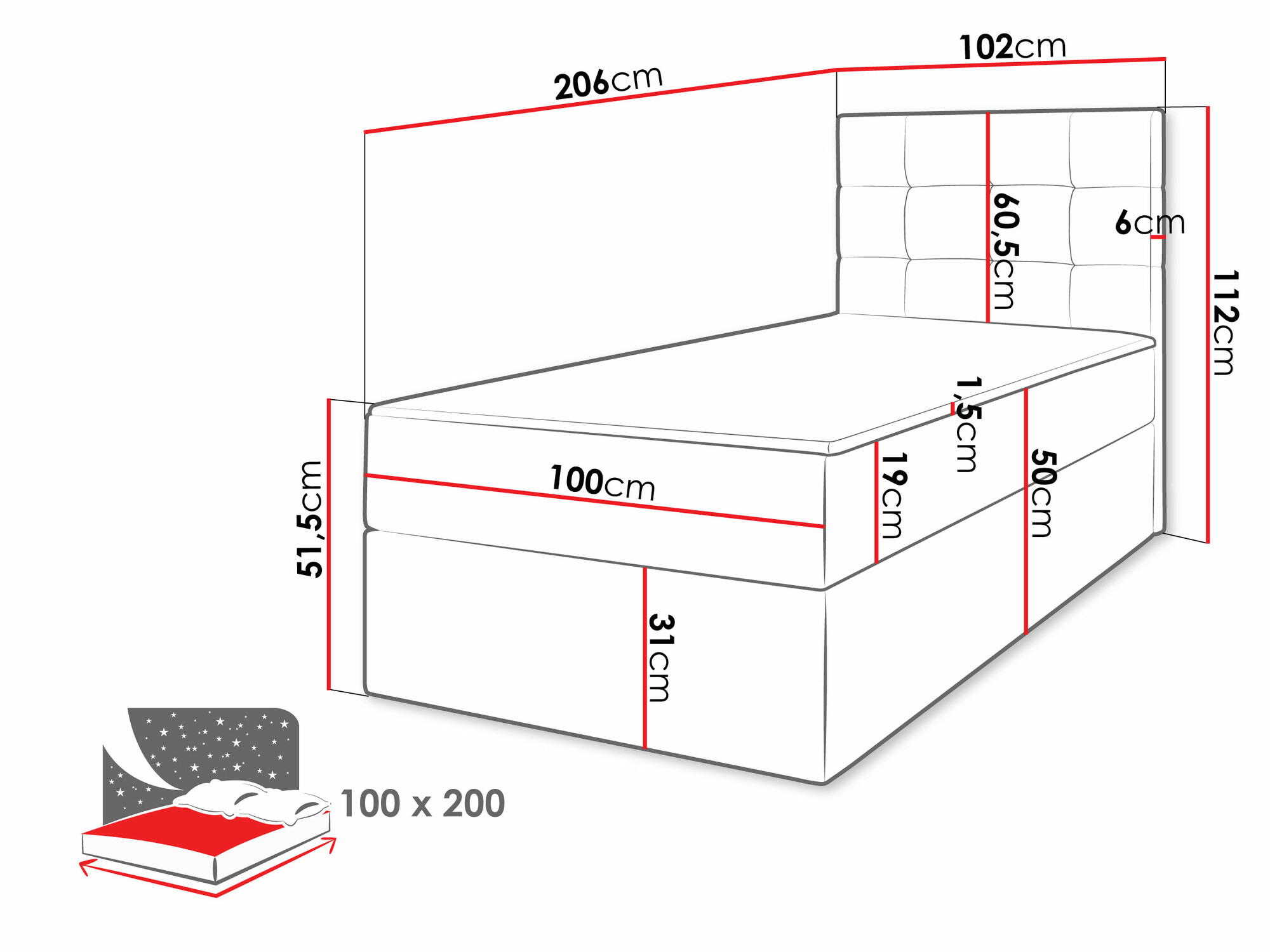 Boxspring krevet Comfivo Osculum II (Polo 891)