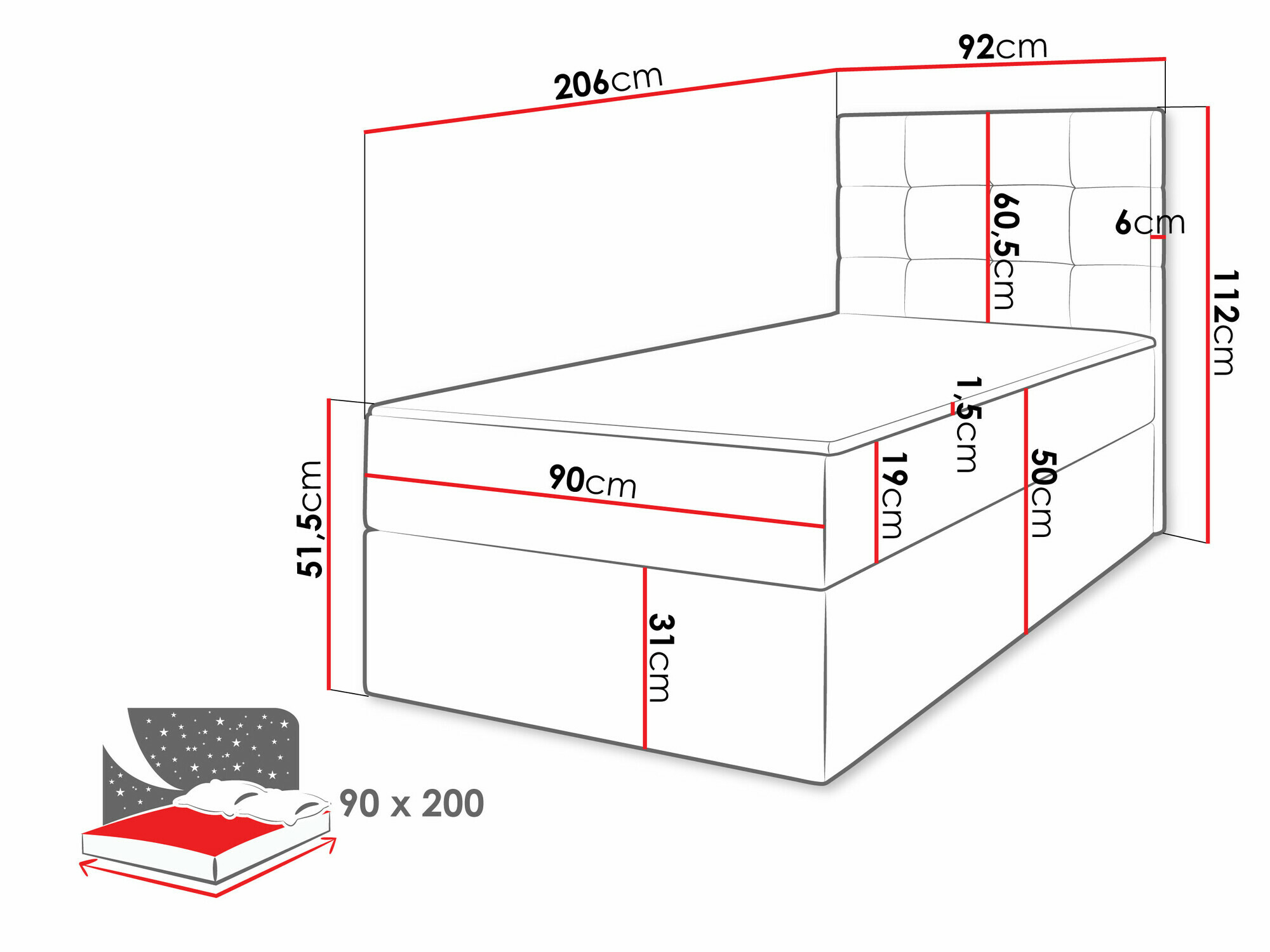 Boxspring krevet Comfivo Osculum II (Soft 017)