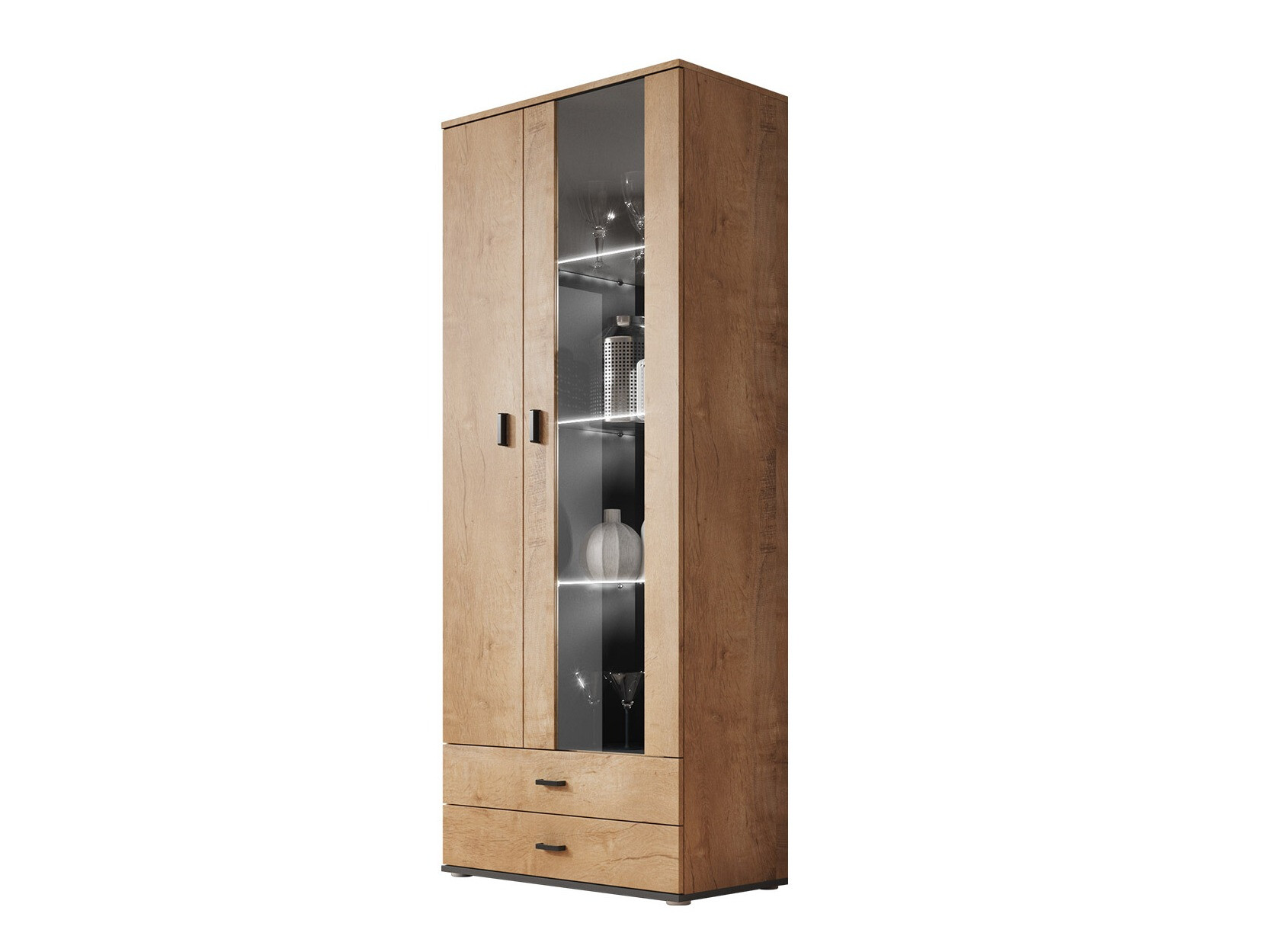 Polica Tornola 105 (Hrast lefkas + Crna)