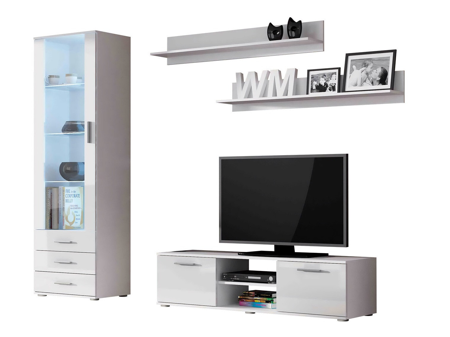 Dnevni boravak Tornola 110 (Bijela + Sjajno bijela)