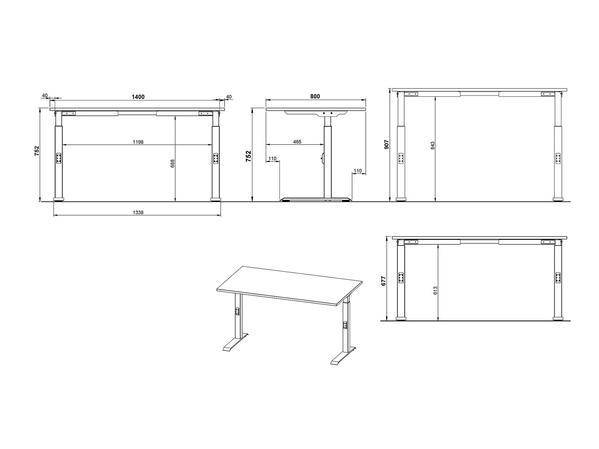 Uredski stol Vesbeno 109 (Grafit + Crna)