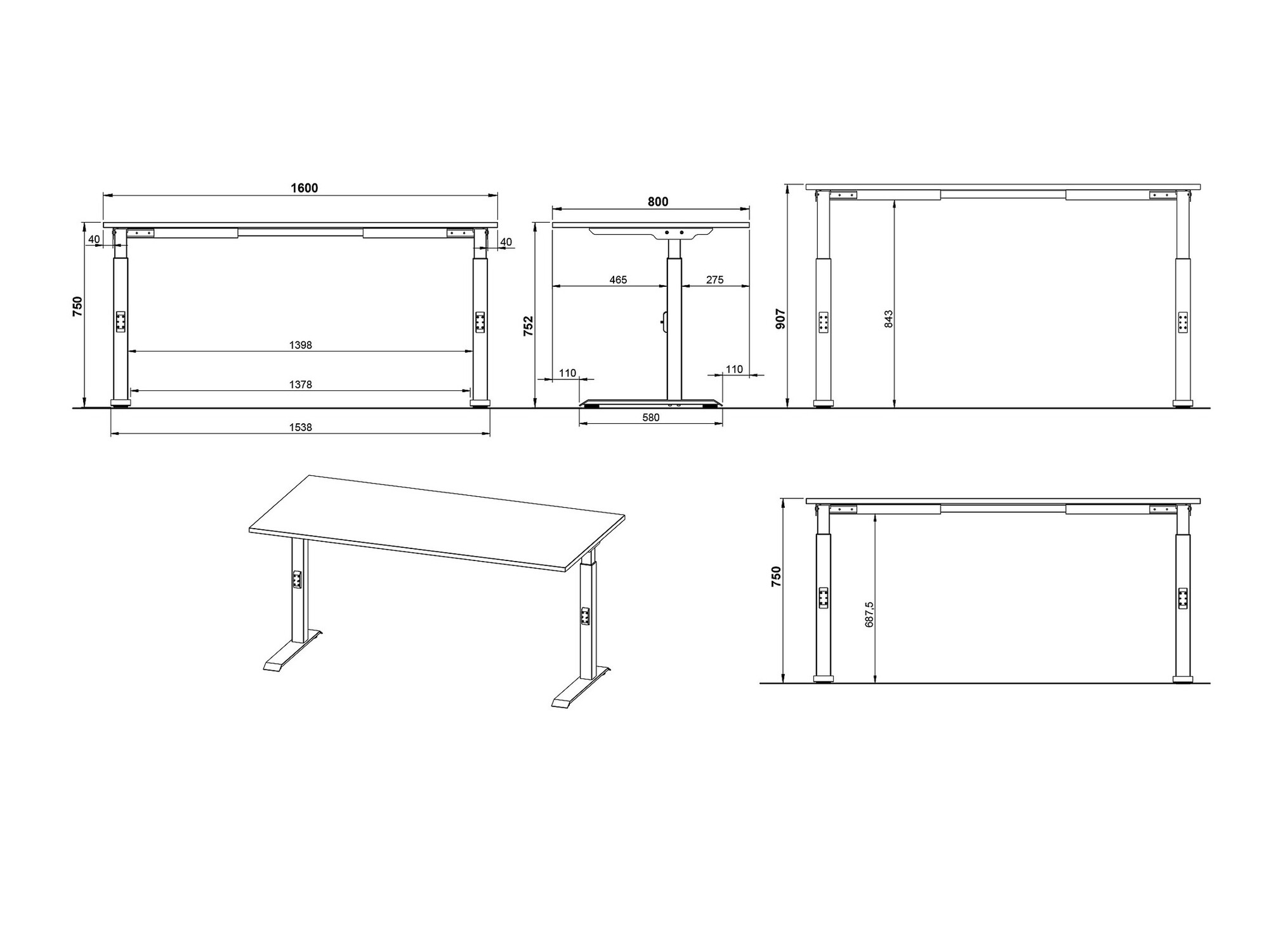 Uredski stol Vesbeno 110 (Kašmir + Crna)