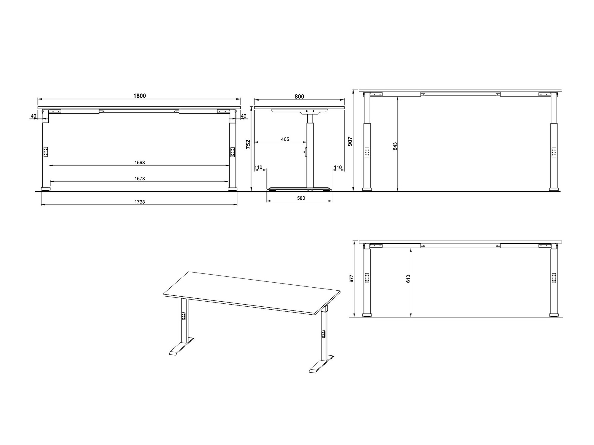 Uredski stol Vesbeno 111 (Grafit + Crna)