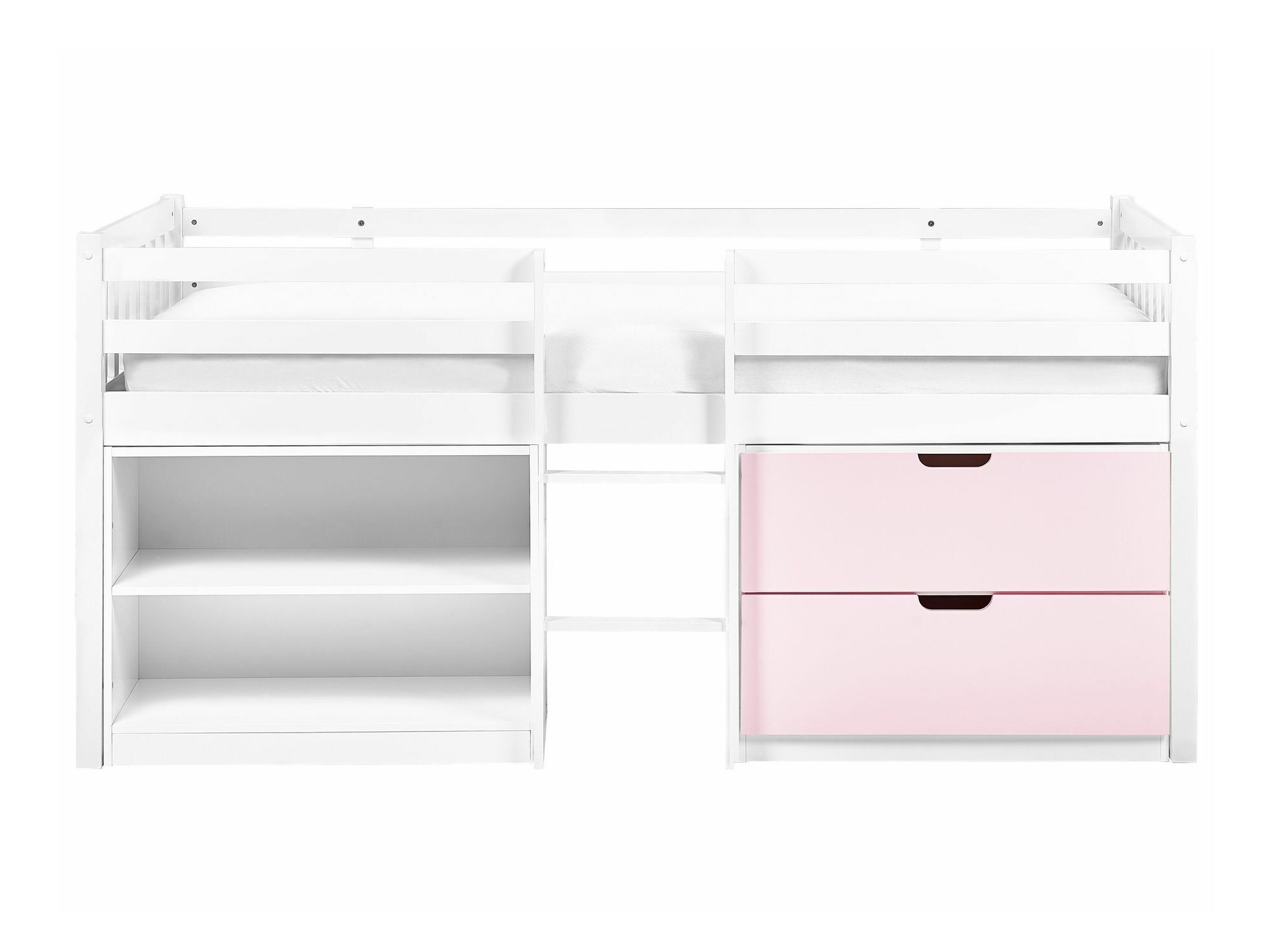 Krevet na platformi Berwyn 2199 (Bijela + Ružičasta)