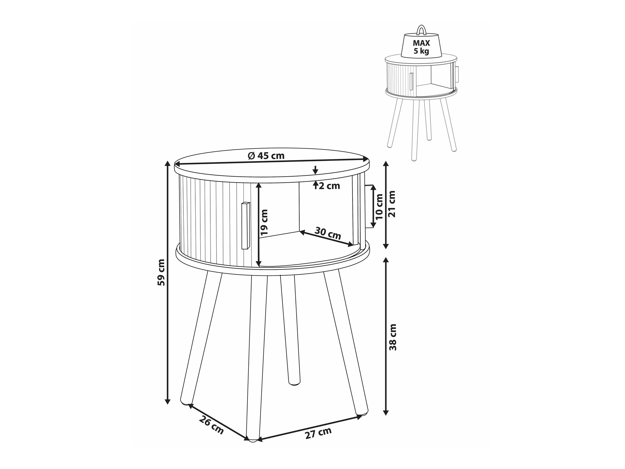Noćni ormarić Sonveli 103