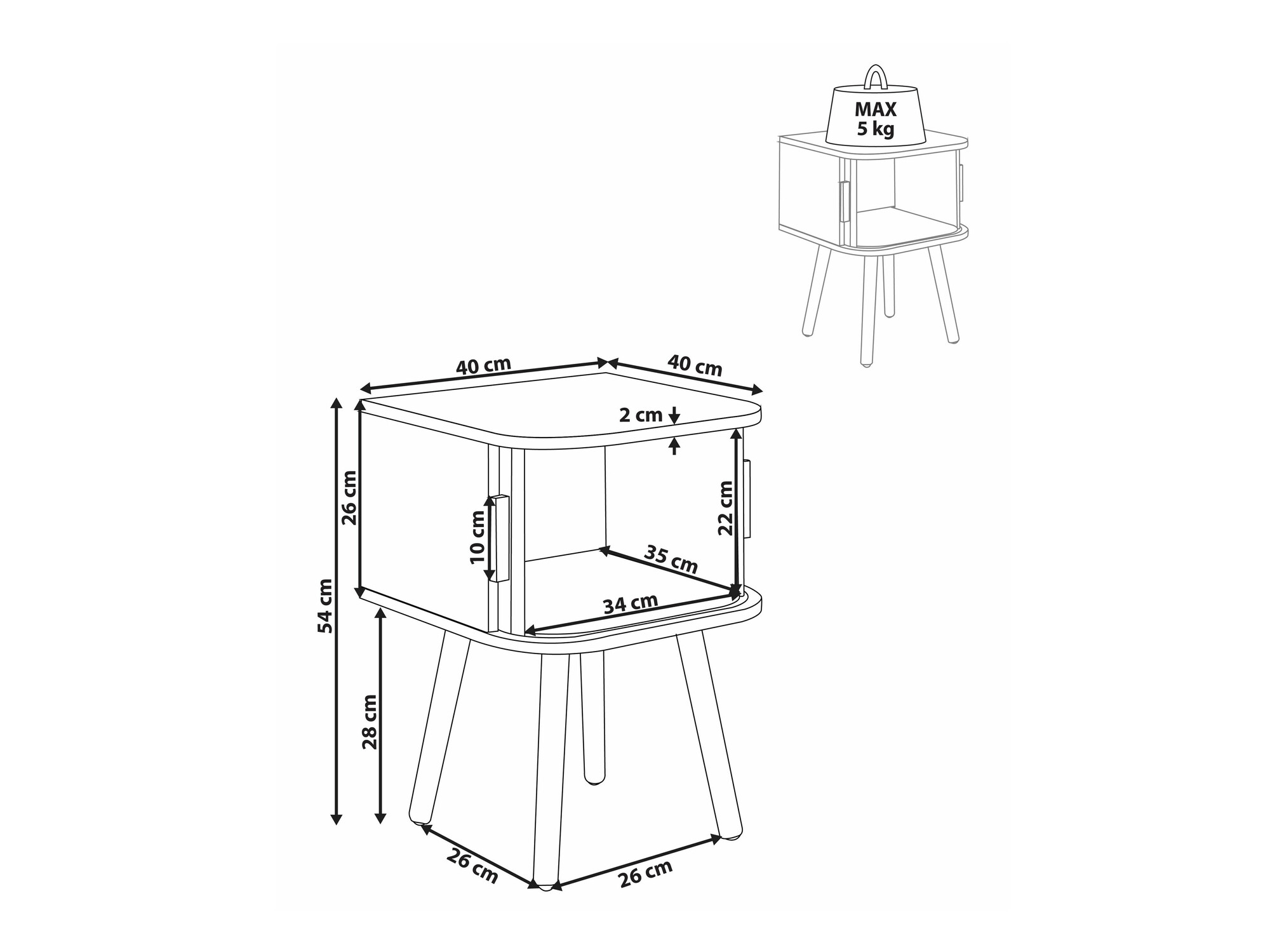 Noćni ormarić Sonveli 104