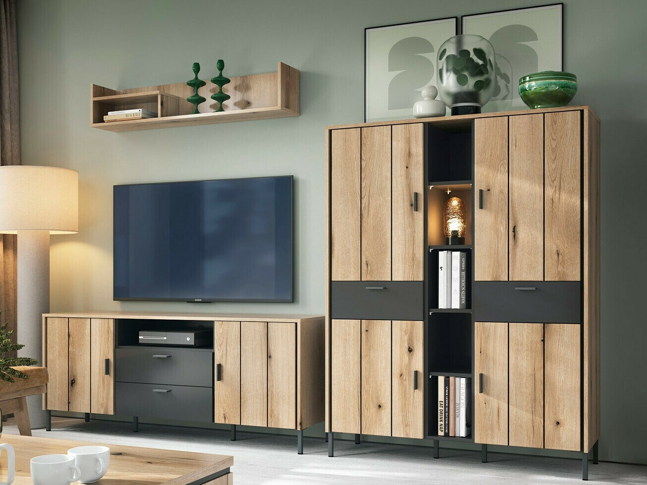 TV stol Morelmi 100 (Antracit + Hrast)