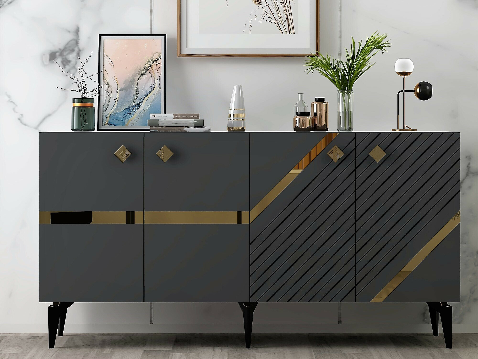 Ormarić Kailua 2265 (Antracit + Zlatna)