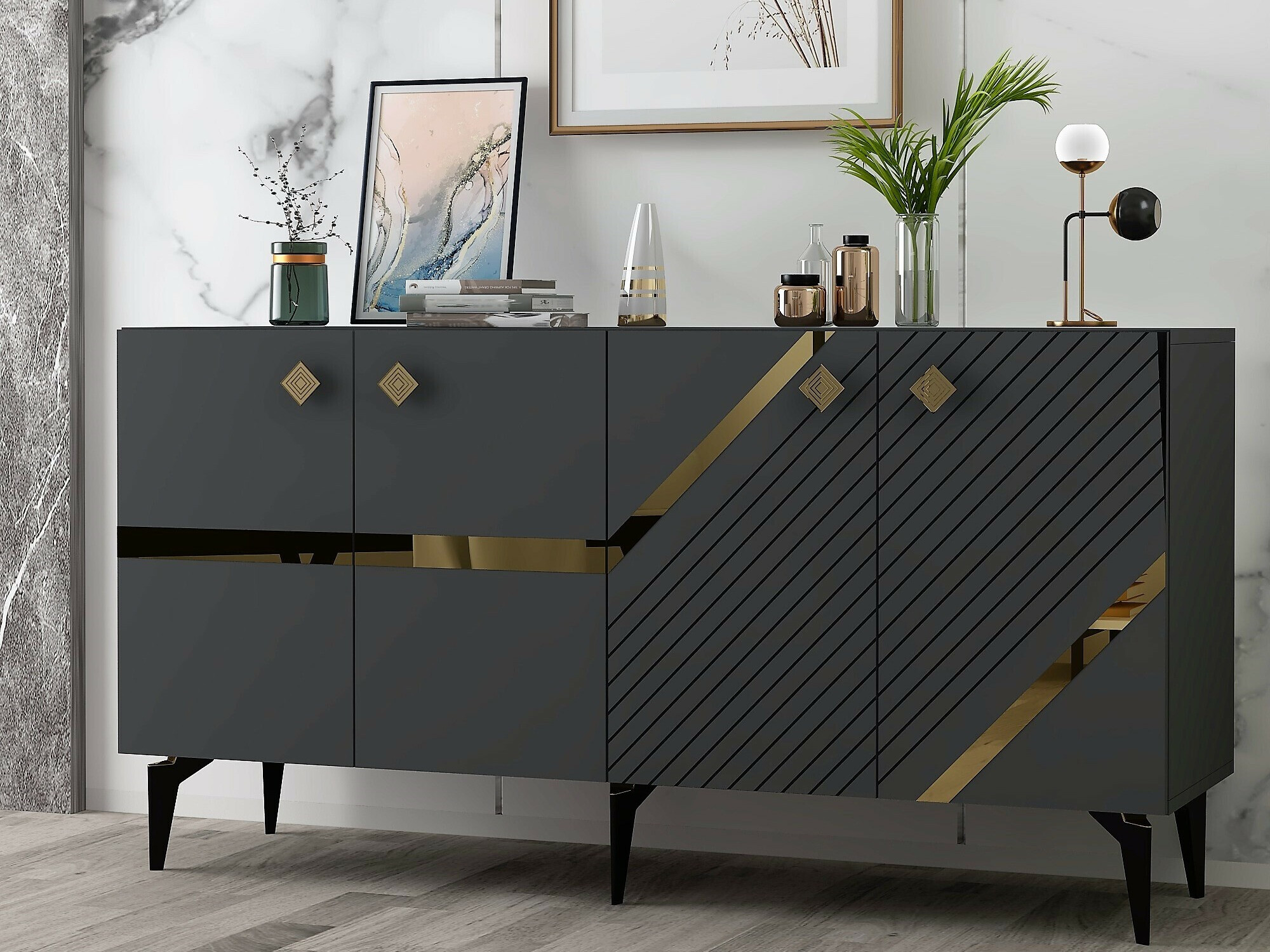 Ormarić Kailua 2265 (Antracit + Zlatna)