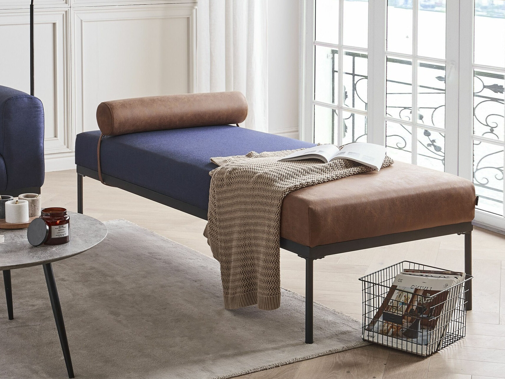 Ležaj Berwyn 2204 (Tamno plava + Smeđa)