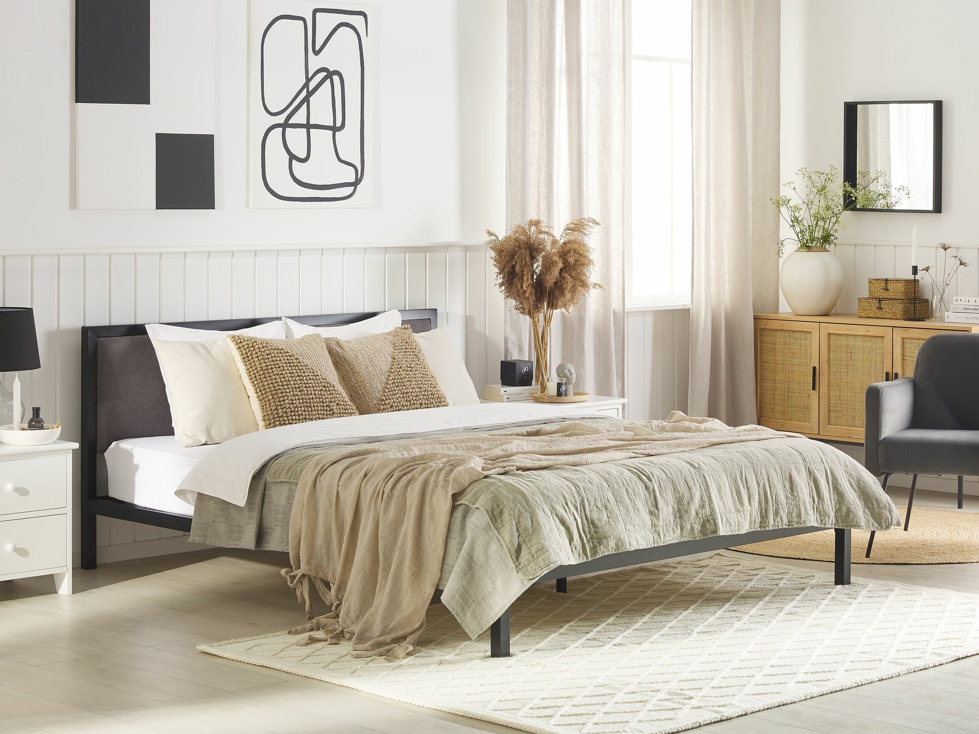 Krevet Berwyn 760 (Crna + Siva)