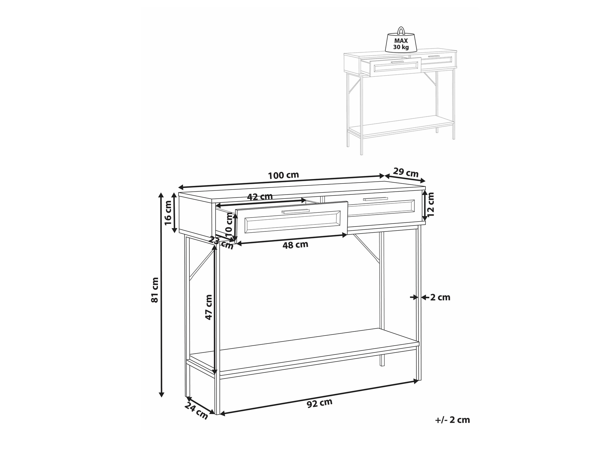 Konzolni stolić Levfelu 107